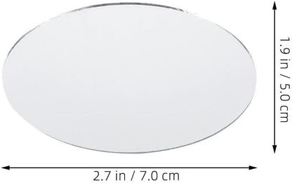 NOLITOY 10Pcs Mini Oval Lens Mirror, Decorative Crafts Glass Mosaic Tile Pieces for DIY Craft Projects Home Decor