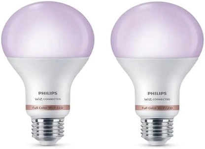 Philips Color and Tunable White A21 LED High Lumen 100W Equivalent Dimmable Smart Wi-Fi Wiz Connected Light Bulb, Compatible with Alexa, Google Assistant, and Siri Shortcuts (2-Pack) (9290024493)