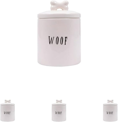 Creative Co-Op Woof Jar with Bone Handle on Lid (Pack of 4)