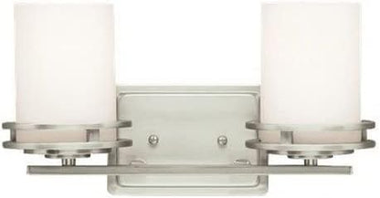Kichler Hendrik 14.5" 2 Light Vanity Light with Satin Etched Cased Opal Glass Brushed Nickel