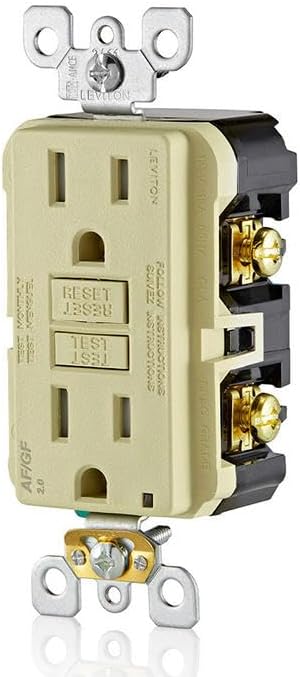 Leviton Dual-Function AFCI/GFCI Outlet, 15 Amp, Self Test, Tamper-Resistant with LED Indicator Light, Protection from Both Electrical Shock and Electrical Fires in One Device, AGTR1-I, Ivory