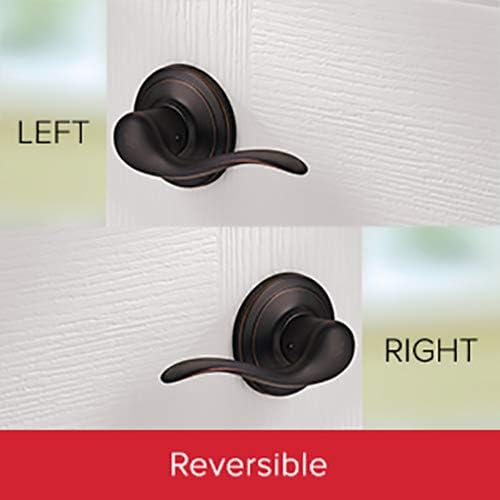Kwikset Tustin Interior Passage Door Handle, Lever For Closet and Hallway Doors, Reversible Non-Locking Handle Lever, Matte Black, with Microban Protection