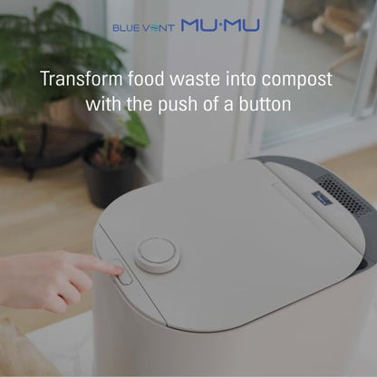 THINKWARE BLUEVENT MUMU Smart AI Electric Food Composter, 4L Capacity, Odorless, Quiet 20 dB, Green Mode, on Kitchen Countertop, Only Takes 4-8 Hours to Turn Food Waste into Compost (Composter)