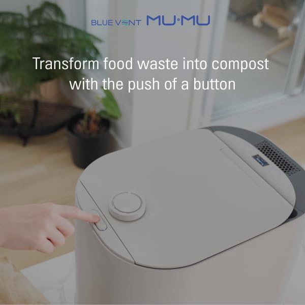 THINKWARE BLUEVENT MUMU Smart AI Electric Food Composter Bundle with 2 Charcoal Refills