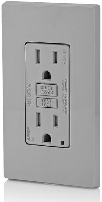 Leviton Dual-Function AFCI/GFCI Outlet, 15 Amp, Self Test, Tamper-Resistant with LED Indicator Light, Protection from Both Electrical Shock and Electrical Fires in One Device, AGTR1-GY, Gray