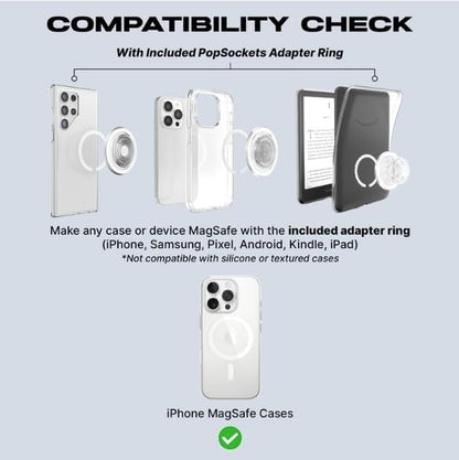 PopSockets Phone Grip for MagSafe with Kickstand, Magnetic Stand, Swappable Top, Secure Hold for iPhone MagSafe Cases, Phone & Tablet Grip, Cute PopSockets - Soft Touch Latte