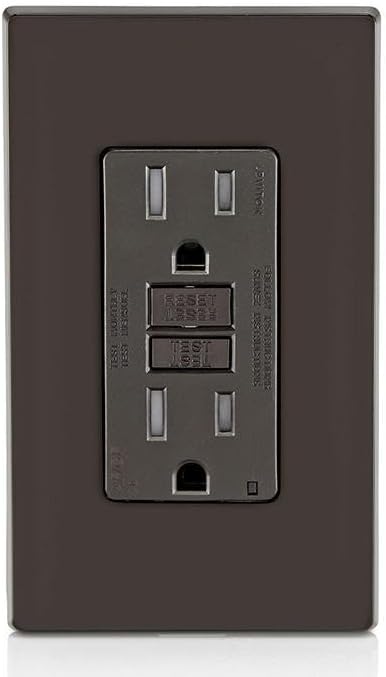 Leviton Dual-Function AFCI/GFCI Outlet, 15 Amp, Self Test, Tamper-Resistant with LED Indicator Light, Protection from Both Electrical Shock and Electrical Fires in One Device, AGTR1, Brown
