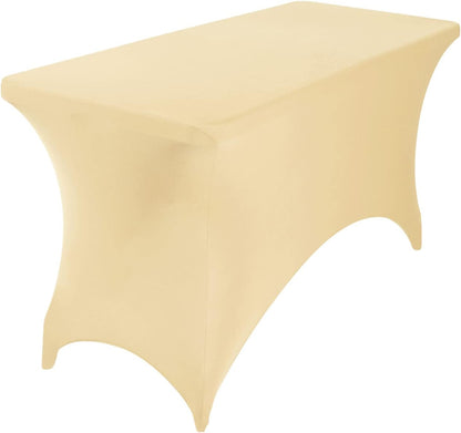 2Pack Spandex Waterproof Table Covers 4ft，Spandex 4ft Waterproof Table Cover for Party,Wedding, Banquet, and Events(Champagne)