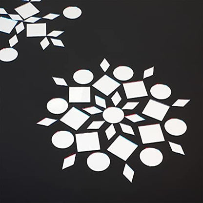 Geiserailie 300 Pieces 1 Inch 3 Shapes Mirror Mosaic Tile Small Round Diamond Square Mini Mosaic Mirrors DIY Craft Glass Decorative for Projects Crafts Supplies, Home Wall Decor.