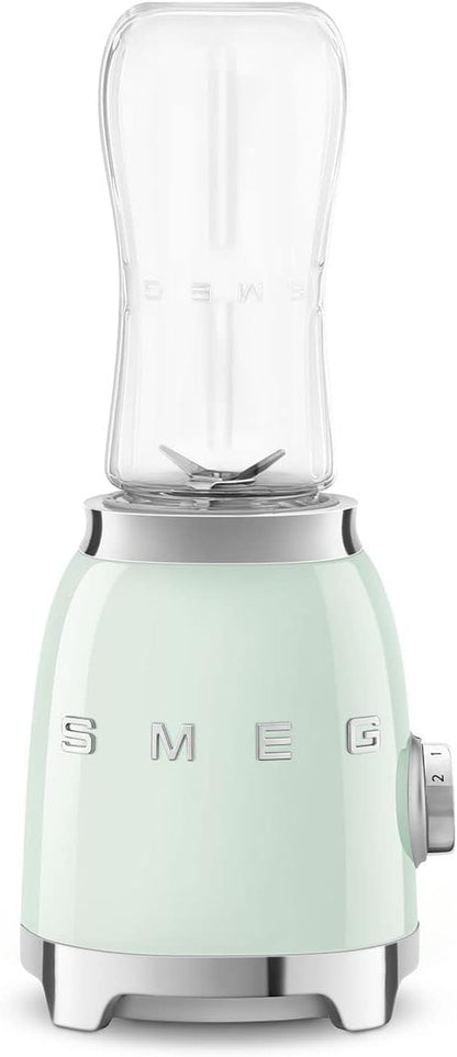 SMEG 50's Retro Style Personal Blender with Backlit Knob and Two BPA 600 ML Free bottles PBF01PGUS Pastel Green
