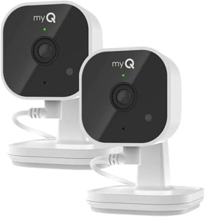 myQ Indoor Plug-in Security Camera Gen 2 – 2K Smart Wi-Fi Camera with Night Vision, Baby and Pet Monitor, Motion Detection and Alerts, 2-Way Audio & App Control, 2 Pack