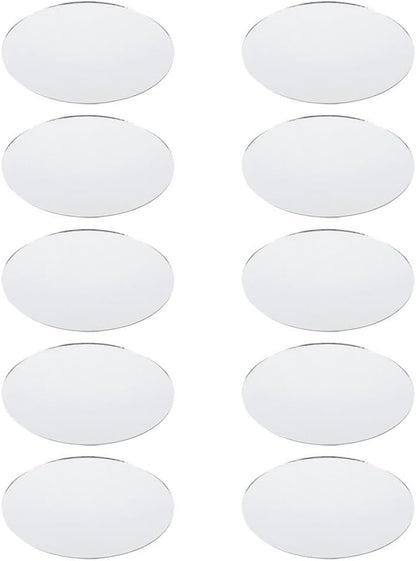 NOLITOY 10Pcs Mini Oval Lens Mirror, Decorative Crafts Glass Mosaic Tile Pieces for DIY Craft Projects Home Decor