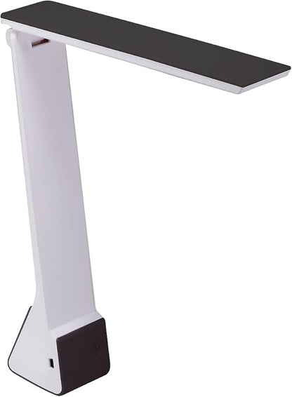Bostitch Office KT-VLED1810-BLK Powered Rechargeable Battery LED Desk Lamp, 3 Color Temperatures, Flip Open, Black