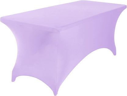 2Pack Spandex Waterproof Table Covers 6ft，Spandex 6ft Waterproof Table Cover for Party,Wedding, Banquet, and Events(Lavender)