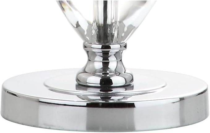 JONATHAN Y 27" Clear/Chrome Traditional Crystal LED Table Lamp, Elegant Column Bedside Lamp for Living Room Bedroom, White Linen Shade, UL Listed, LED Bulb Included JYL2042A
