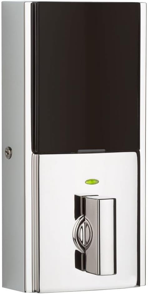 Kwikset 916 Keyless Entry Touchscreen SmartCode Electronic Deadbolt Smart Lock Featuring SmartKey Security and ZigBee 3.0 Technology in Contemporary Polished Chrome, Zigbee Hub Sold Separately