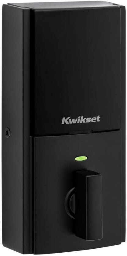 Kwikset Home Connect 620 Smart Lock Deadbolt with Z-Wave Technology, Works with Ring Alarm, Samsung Smartthings and More, Z-Wave Hub Required, Contemporary Design in Matte Black