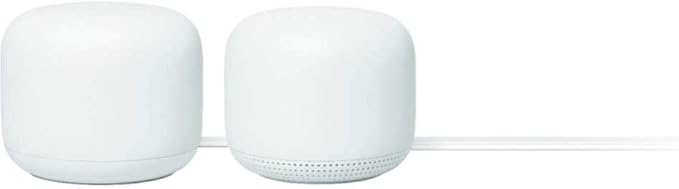 Nest WiFi Router with 1 Point - Mesh for Wireless Internet Wi-Fi Extender Smart Speaker Works and Google Home Systems Snow
