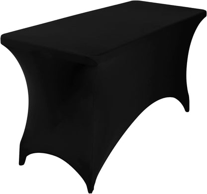4Pack Spandex Waterproof Table Covers 4ft，Spandex 4ft Waterproof Table Cover for Party,Wedding, Banquet, and Events(Black)