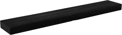 joelsantiques - 72 Inch Wooden Floating Shelves for Wall - 72x6x2 in - Made of Natural Wood - Long Heavy Duty Rustic Wall Shelves for Bedroom - Perfect for Living Room, Kitchen - Black