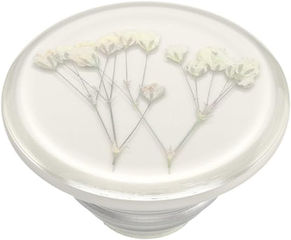 PopSockets: Phone Grip with Expanding Kickstand, Adhesive Grip - Pressed Flower Baby's Breath