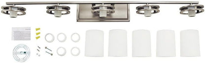 Kichler Hendrik 43" 5 Light Vanity Light with Light Umber Etched Glass Olde Bronze®