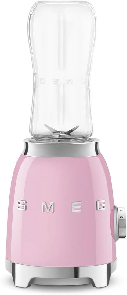 SMEG 50's Retro Style Personal Blender with Backlit Knob and Two 600 ML BPA Free bottles PBF01PKUS Pink