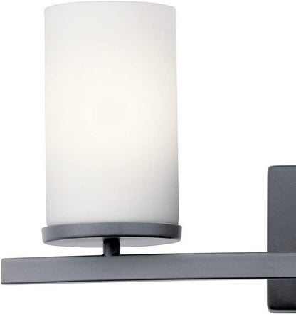 KICHLER Crosby 23" 3 Light Vanity Light Satin Etched Cased Opal Olde Bronze®,White
