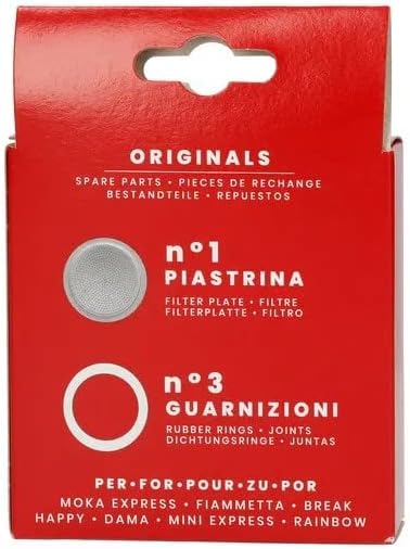 Bialetti BIA640310 Pack of 3 Gaskets + 1 Plate, Tz.9, Stainless Steel