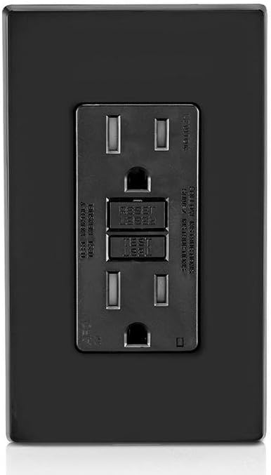 Leviton AFCI Outlet, 15 Amp, Self Test, Tamper-Resistant with LED Indicator Light, Protection from Electrical Fires, AFTR1-E, Black