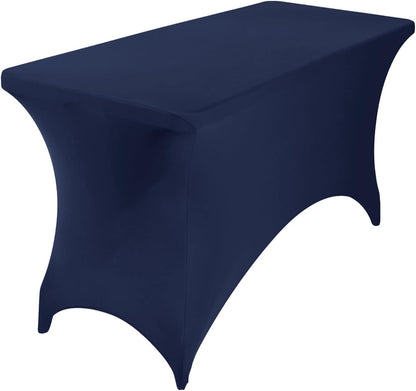 4Pack Spandex Waterproof Table Covers 4ft，Spandex 4ft Waterproof Table Cover for Party,Wedding, Banquet, and Events(Navy)