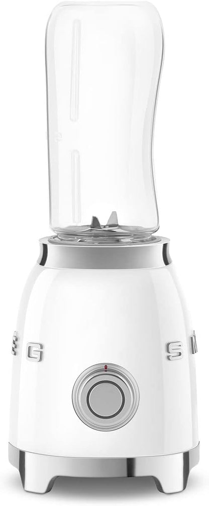 SMEG 50's Retro Style Personal Blender with Backlit Knob and Two BPA 600 ML Free bottles PBF01WHUS