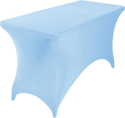 2Pack Spandex Waterproof Table Covers 4ft，Spandex 4ft Waterproof Table Cover for Party,Wedding, Banquet, and Events(Blue Mist)