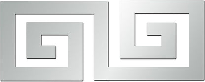 15 Pcs DIY Geometric Shape Acrylic Decorative Mirror Stickers Removable Adhesive Wall Mirror Décor for Living Room Home Background (Silver，3.15 * 7.87inches)