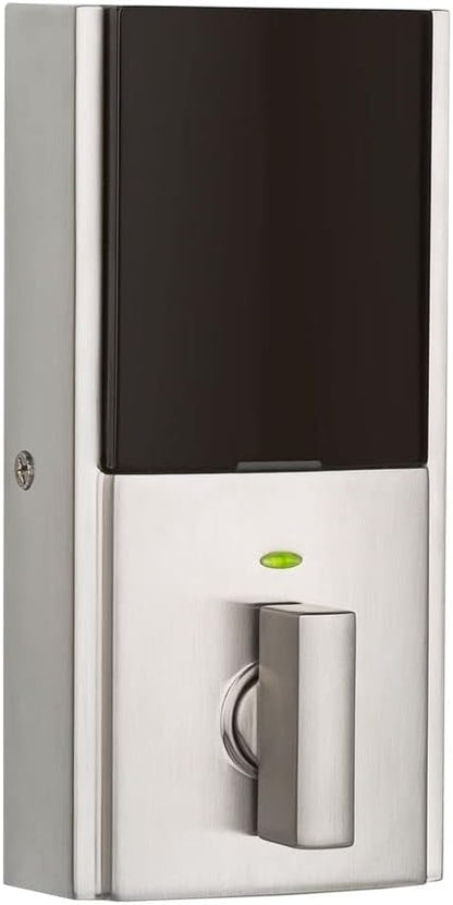 Kwikset 914 Contemporary Keypad SmartCode Electronic Deadbolt Smart Lock featuring SmartKey Security and ZigBee 3.0 Technology in Satin Nickel