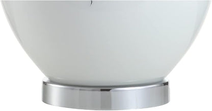 JONATHAN Y 27" Blue/White Drip Glass and Metal Table Lamp, Modern Transitional Bedside Lamp for Living Room Bedroom, White Linen Drum Shade, LED Bulb Included JYL1065A