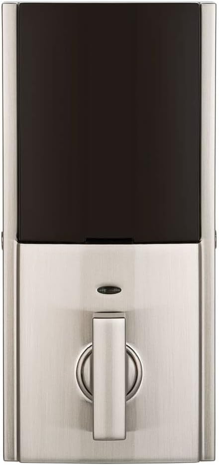 Kwikset 914 Contemporary Keypad SmartCode Electronic Deadbolt Smart Lock featuring SmartKey Security and ZigBee 3.0 Technology in Satin Nickel