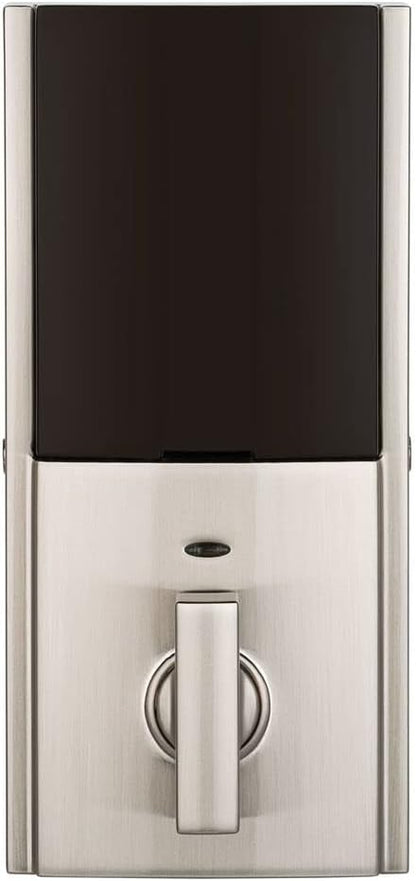 Kwikset 914 Contemporary Keypad SmartCode Electronic Deadbolt Smart Lock featuring SmartKey Security and ZigBee 3.0 Technology in Satin Nickel