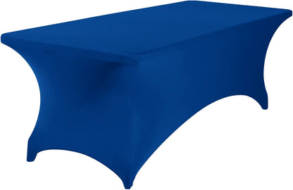 2Pack Spandex Waterproof Table Covers 8ft，Spandex 8ft Waterproof Table Cover for Party,Wedding, Banquet, and Events(Classicbule)