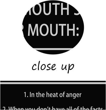 When to Keep Your Mouth Shut Don't Open Your Mouth Inspirational Canvas Wall Art Life Learning Poster Prints Artwork for Living Room Modern Home Decor Painting Stretched and Framed [12''Wx 18''H]