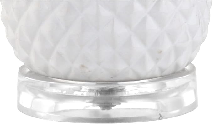 JONATHAN Y 23" White/Gold Pineapple Ceramic Table Lamp for Bedroom Decor, Modern Whimsical Bedside Nightstand Lamp with White Linen Drum Shade and LED Bulb (JYL4019C)