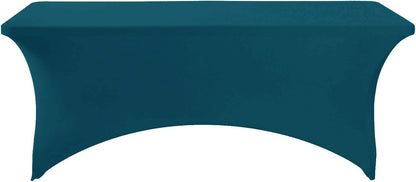 Spandex Table Cover for 6Ft or 4fT or 8ft Table Universal Fitted Stretch Tablecloth for Party, Banquet, Wedding and Events-Peacock