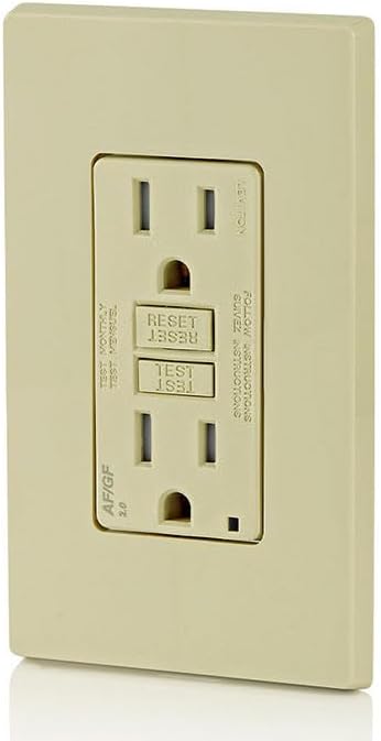 Leviton Dual-Function AFCI/GFCI Outlet, 15 Amp, Self Test, Tamper-Resistant with LED Indicator Light, Protection from Both Electrical Shock and Electrical Fires in One Device, AGTR1-I, Ivory