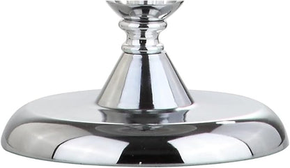 JONATHAN Y 20" Clear Crystal Mini LED Table Lamp, Chrome Modern Traditional Bedside Lamp with White Linen Drum Shade for Living Room Bedroom, UL Listed, LED Bulb Included JYL2026A