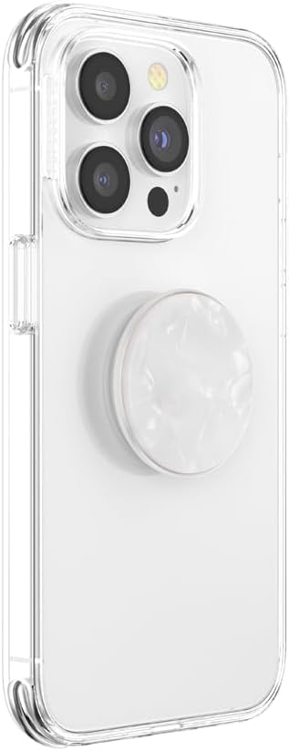 PopSockets Phone Grip with Expanding Kickstand, Adhesive Grip - Acetate Pearl White