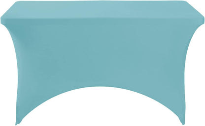 Spandex Table Cover for 4FT Table Universal Fitted Stretch Tablecloth for Party, Banquet, Wedding and Events-Aqua