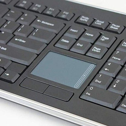 Adesso WKB-4400UB Wireless Desktop Touchpad Keyboard - 2.4GHz RF Wireless Technology, 104-Key Layout, Built-in Trackpad, Multimedia and Internet Hotkeys