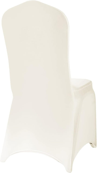 Spandex Chair Covers, 12PCS, Washable Protector for Living Room, Party, Banquet, Wedding, Hotel (Ivory)