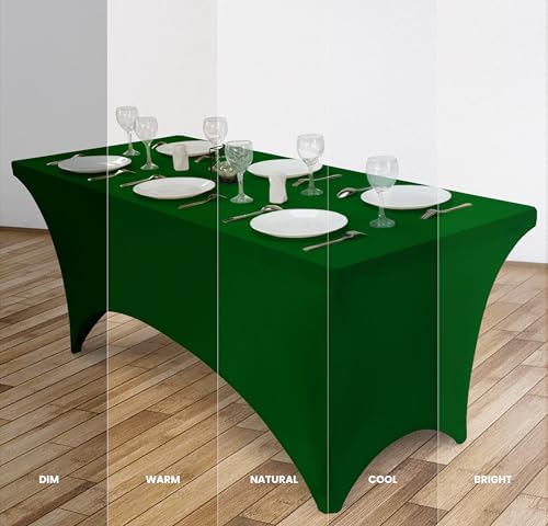 Utopia Kitchen 6FT Spandex Tablecloth [1 Pack, Emerald Green] 200 GSM Stretch, Fitted, Washable and Wrinkle Resistant Table Cloth Rectangle Cover for Trade Shows, Wedding, Parties [72Lx30Wx30H Inch]