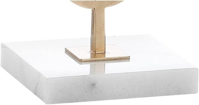JONATHAN Y 31" Gold Modern Quatrefoil LED Table Lamp, Contemporary Metal Iron Lamp with White Marble Base and Linen Drum Shade for Living Room Bedroom, LED Bulb Included JYL3026A